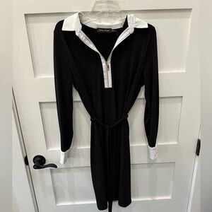 Ivanka Trump Black and White Long Sleeve Dress